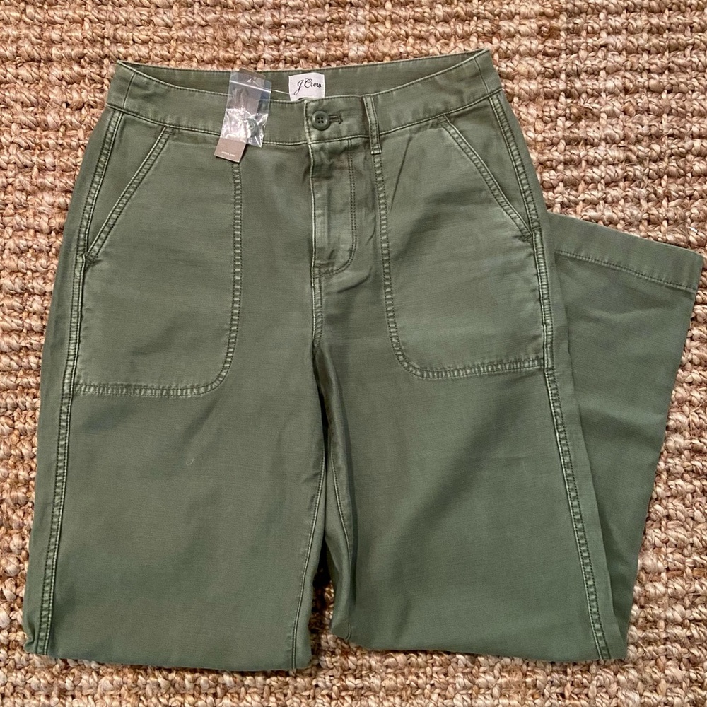 J. Crew Garment-Dyed Foundry Pant, Olive Fatigue NWT 4